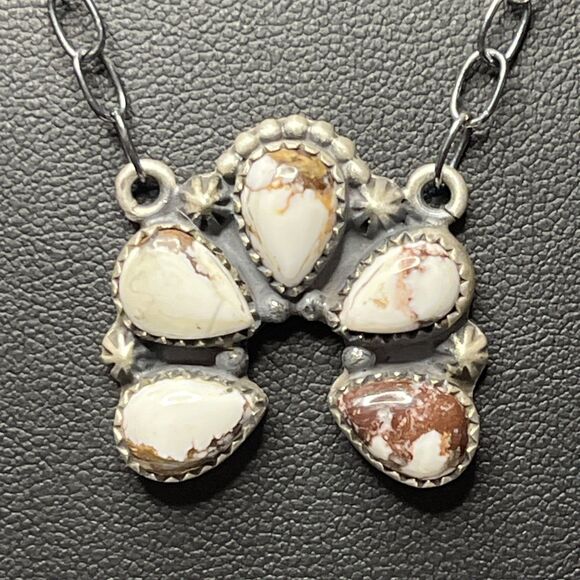 STERLING SILVER NATIVE AMERICAN SW WILD HORSE NECKLACE 16” w/extender Gunmetal - Picture 3 of 10